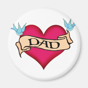 Papa - T-Shirts & Geschenke mit individuellem Herz Magnet