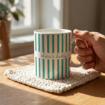 Papa-Tasse benutzerdefinierte gestreifte Kind Name