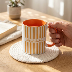 Papa-Tasse benutzerdefinierte gestreifte Kind Name Tasse