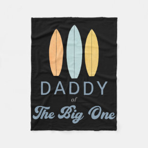Papa The Big One Surf 1. Geburtstag Familie Passen Fleecedecke