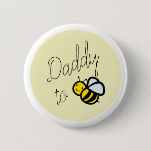 Papa to Bee Vater Baby Dusche Gelber Knopf Button