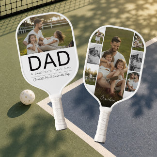 Papa Tochter Vater-Tochter Tag Collage 8 Fotos Pickleball Schläger