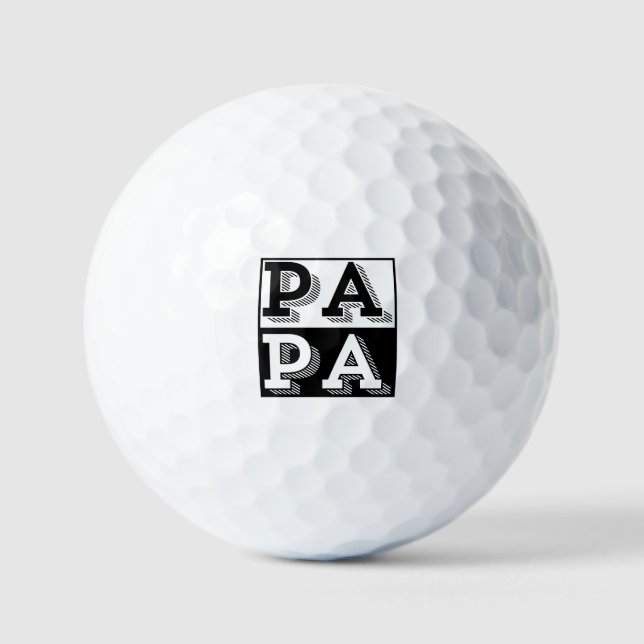 PAPA TYPOGRAFIE VATER DAY GIFT GOLFBALL (Vorderseite)