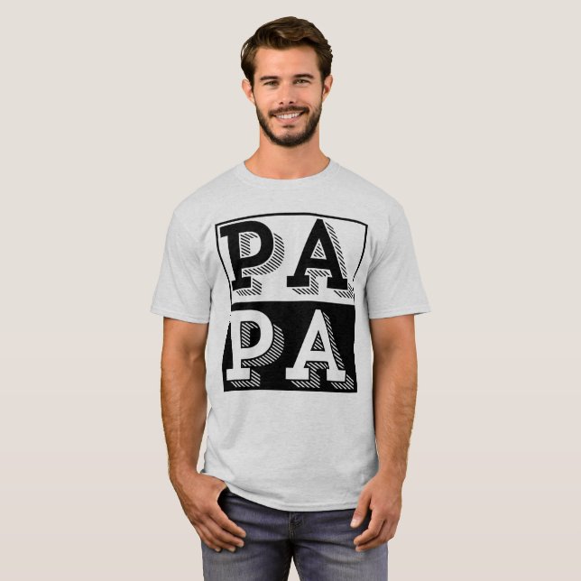 PAPA TYPOGRAFIE VATER DAY GIFT T-Shirt (Vorne ganz)