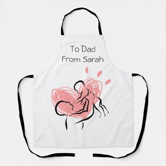 Papa und Babyherz zeichnend Schürze (Vorderseite)