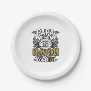 Papa und Enkel bester Freund fürs Leben-Shirt-Desi Pappteller