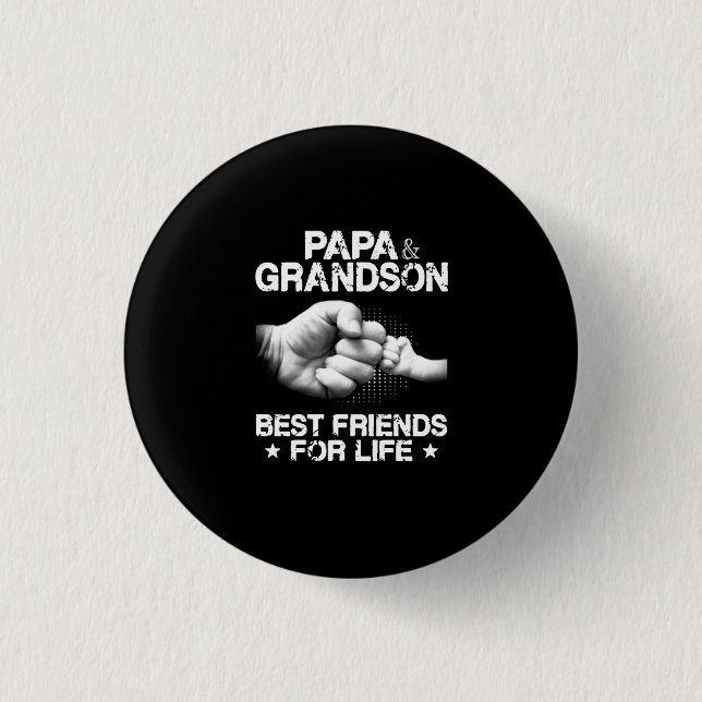 Papa und Grandson Beste Lebensfreunde Shirt Button (Vorderseite)