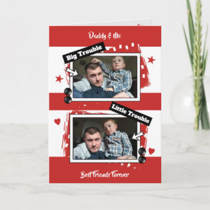 Papa und ich rotes und weißes Foto Karte