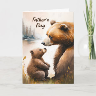 Papa und kleiner Bär zum Vater Karte