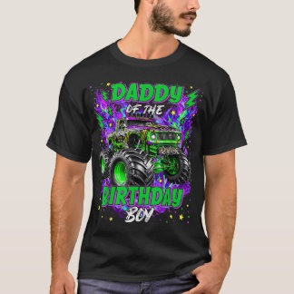 Papa und Mama Daddy des Geburtstagsjungen Monsters T-Shirt