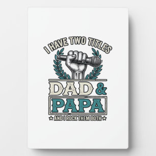Papa und Papa Rock-Titel Vintage-Mikrofon-Shirt_ Fotoplatte