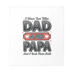 Papa und Papa Vintage Gravur Vater Geschenk Design Notizblock