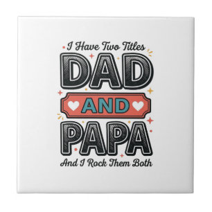 Papa und Vater Vintage Gravur Vater Geschenk Desig Fliese