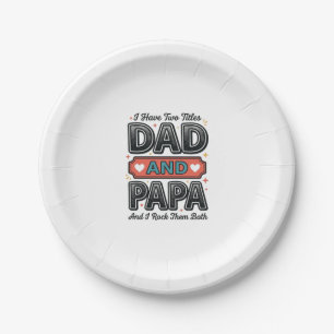 Papa und Vater Vintage Gravur Vater Geschenk Desig Pappteller
