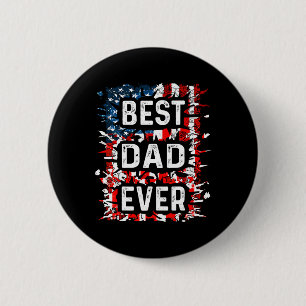 Papa Us American Flag Bester Vater je Vatertag Button