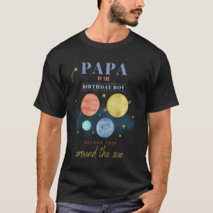 Papa Vater 2. Geburtstag Zweite Reise um die Sonne T-Shirt