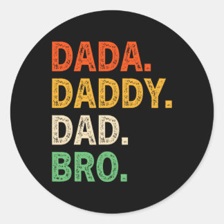 Papa Vater Bro Lustiger Vatertag Retro Vintage Runder Aufkleber