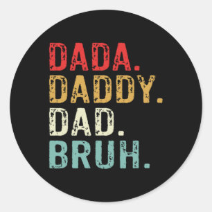 Papa Vater Bruh Retro Vintage Lustig Vatertag Runder Aufkleber