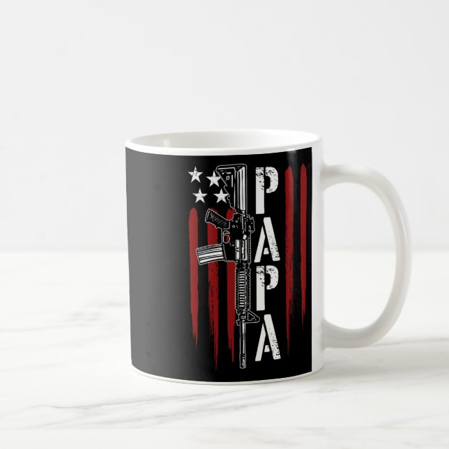 Papa Vater Daddy Ar-15 Gun Patriotic Fat Kaffeetasse (Rechts)