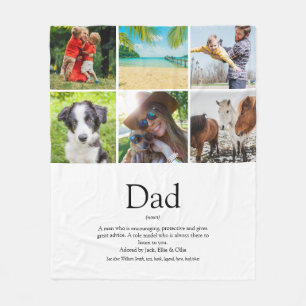 Papa Vater Definition 6 Foto-Collage Spaß Fleecedecke
