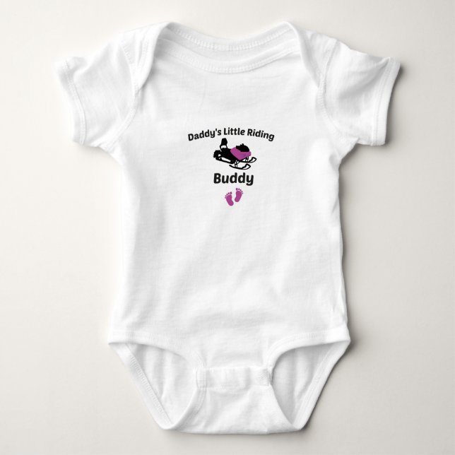 Papa/Vaters Kleiner Reitbuddy, Baby Snowmobile Strampler (Vorderseite)
