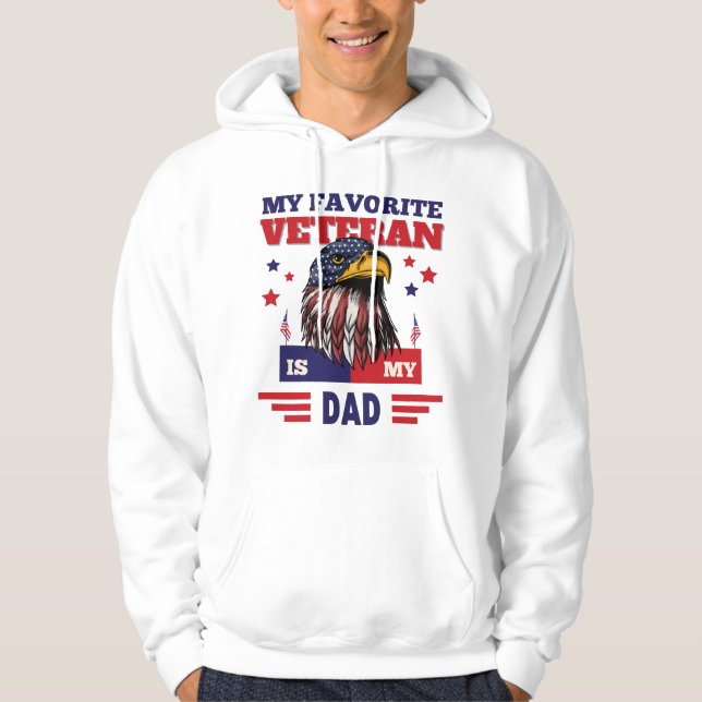 Papa Vatertag Mein Lieblingsveteran ist mein Vater Hoodie (Vorderseite)