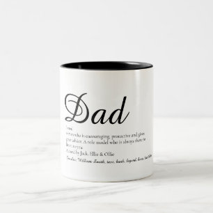 Papa, Vati, Vater Definitions-Skript Spaß Zweifarbige Tasse
