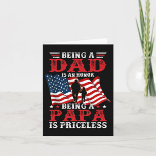 Papa Vintag American Flag Vatertag am 4. Juli Karte