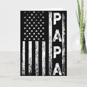 Papa Vintage Amerikanische Flagge Vatertag 4. Juli Karte
