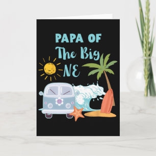 Papa vom Big One Surfen Strand Thema 1. Geburtstag Karte