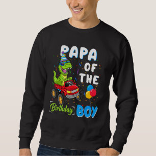Papa vom Boy Trex Dinosaur Monster Truck Sweatshirt