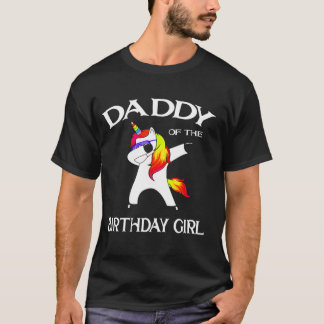 Papa vom Geburtstagskind Niedlich Unicorn Dabbing T-Shirt