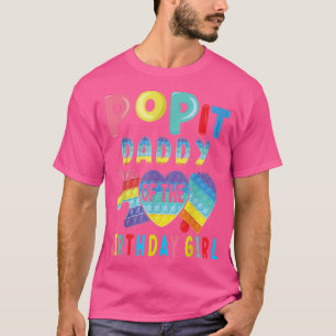 Papa vom Geburtstagsmädchen Pop It Unicorn Geburts T-Shirt