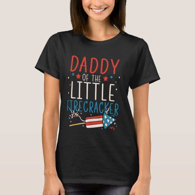 Papa vom kleinen Firecracker am 4. Juli T-Shirt (Vorderseite)