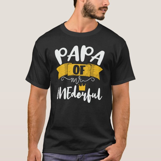 Papa von Onederful I. Birthday Party Matching F T-Shirt (Vorderseite)