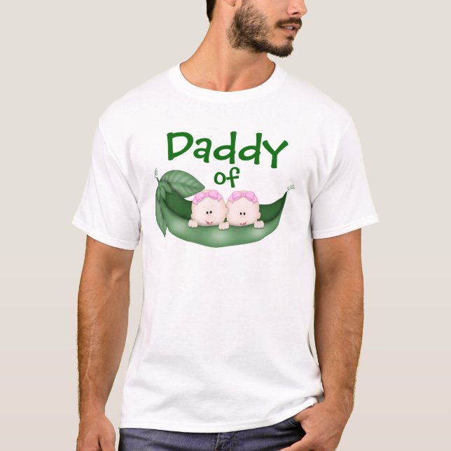 Papa von Twin Girls T-Shirt (Vorderseite)