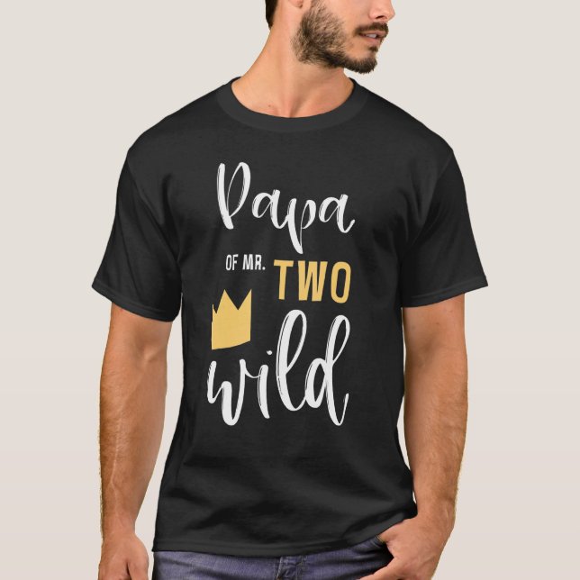 Papa von Two Wild 2nd Birthday Party Things Matc T-Shirt (Vorderseite)