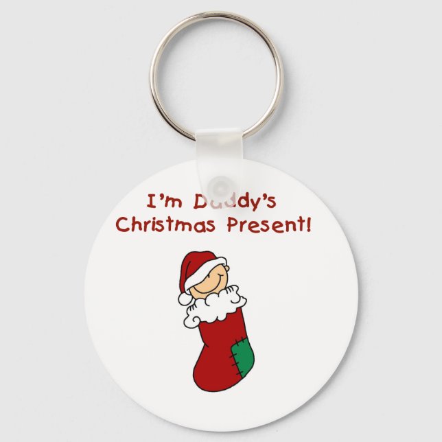 Papa Weihnachten Geschenke und T - Shirt Schlüsselanhänger (Vorderseite)