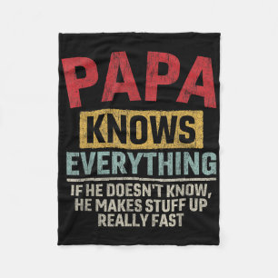 Papa weiß alles Funny Father&# s Day Papa Fleecedecke