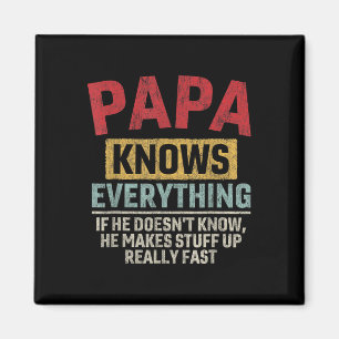 Papa weiß alles Funny Father&#; s Day Papa Magnet