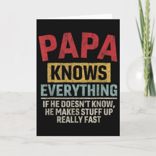 Papa weiß alles Lustiger Vatertag Papa Karte