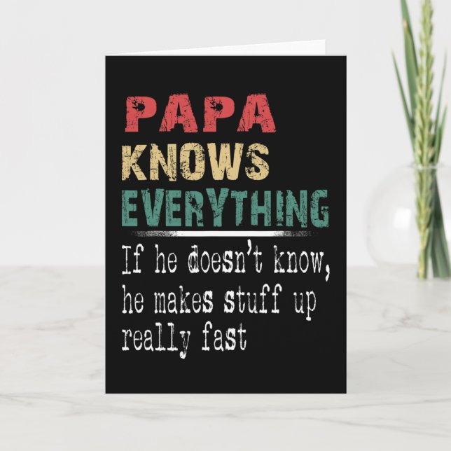 Papa weiß alles - Weihnachtsgeschenk für Opa Karte (Vorderseite)