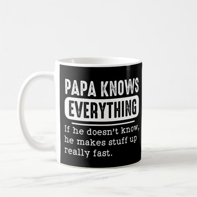 Papa weiß alles, wenn er nicht weiß, dass er kaffeetasse (Links)