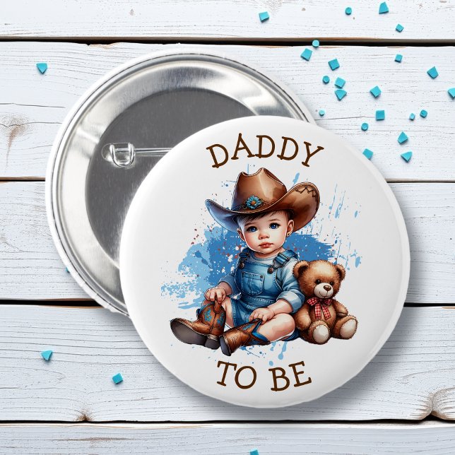 Papa | Western Baby Cowboy Babydusche Button (Von Creator hochgeladen)