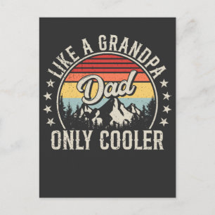 Papa wie ein Opa, nur cooler Retro Postkarte