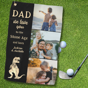 Papa wir lieben dich 3 Fotocollage Lustig Golfhandtuch