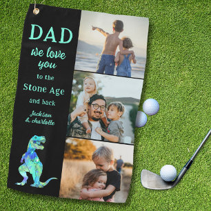 Papa wir lieben dich 3 Fotocollage Lustig Golfhandtuch