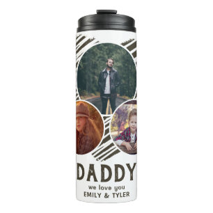 Papa wir lieben dich Herz 3 Foto Vater-Tag Thermosbecher