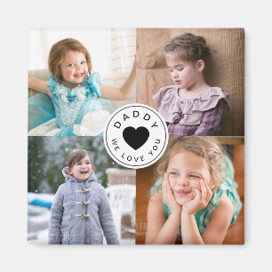 Papa wir lieben dich süße Herz Kinder Foto Collage Magnet