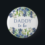 Papa wird Duschknopf für Heidelbeeren Button<br><div class="desc">Eleganter blumenfarbener Blaubeerknopf für Papa.</div>